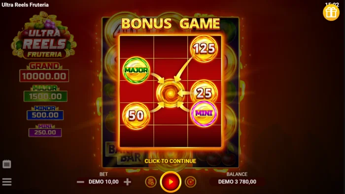 Ultra Reels Fruteria - Hold and Win szoba indítása