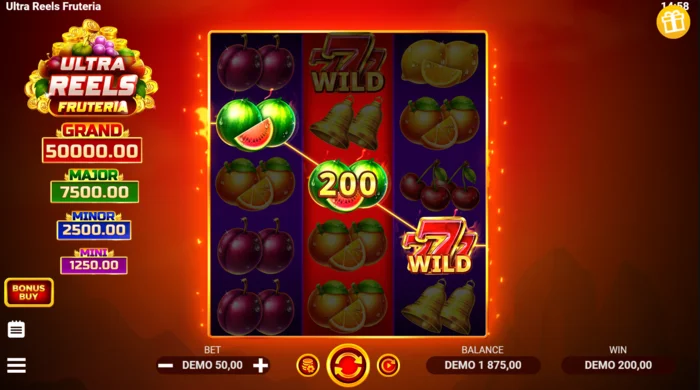 Ultra Reels Fruteria - Kifizetési vonal arany hetesekkel